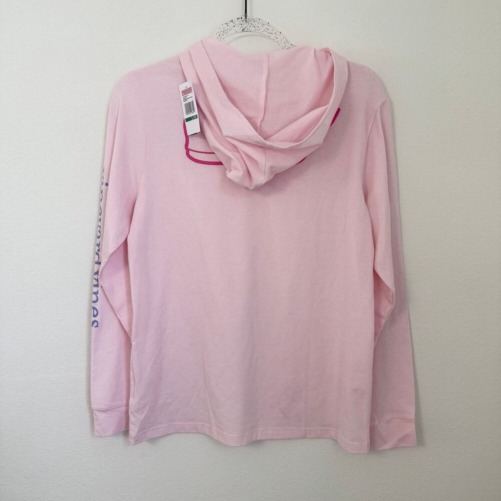 Vineyard Vines Pink Hoodie Lightweight T-Shirt Lont Sleeve Big Girls Size 16 NWT - Picture 2 of 7